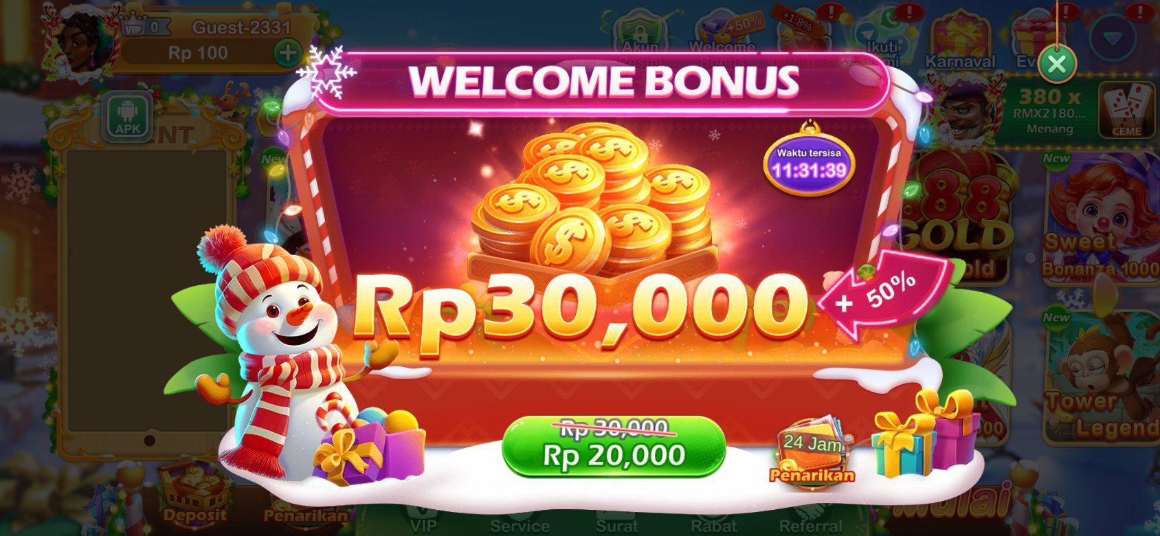 Bonus pengguna baru Haya777 - Klaim hingga Rp30,000 +50%!