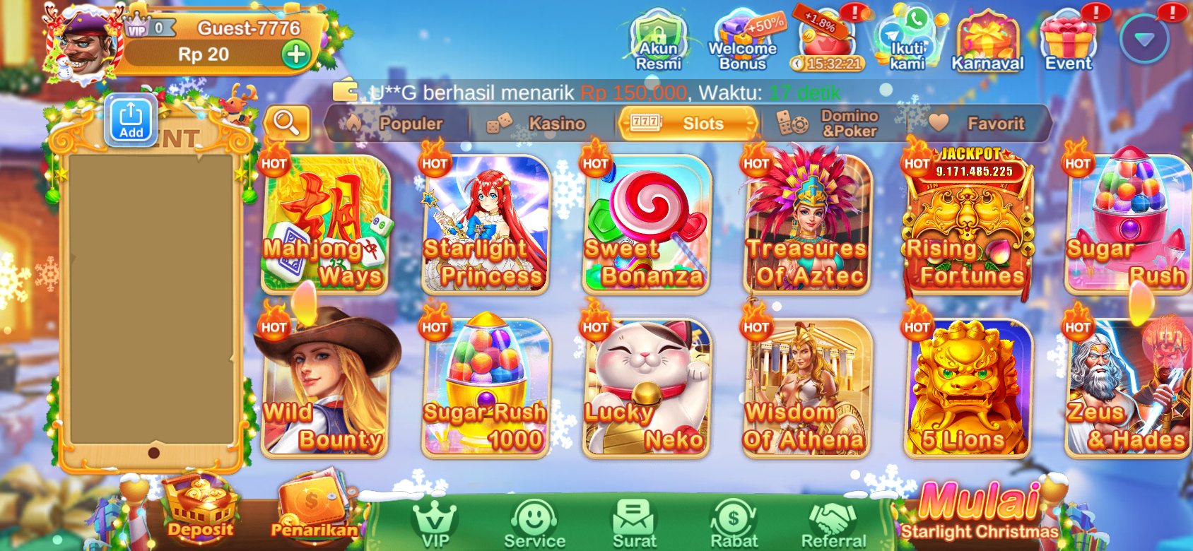 Game slot populer di Haya777 dengan berbagai label HOT dan jackpot besar.